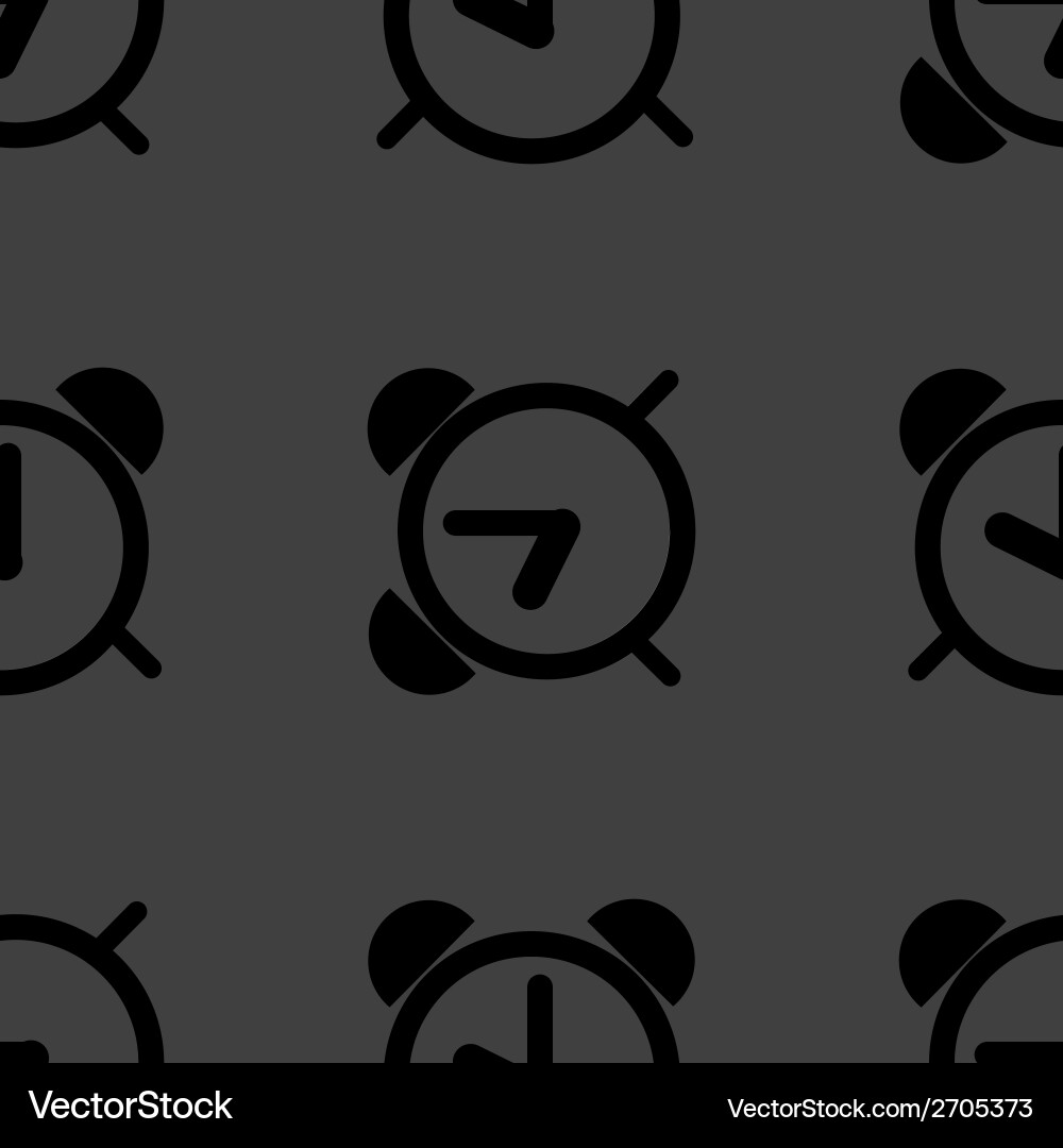 Alarm clock web icon flat design seamless pattern Vector Image