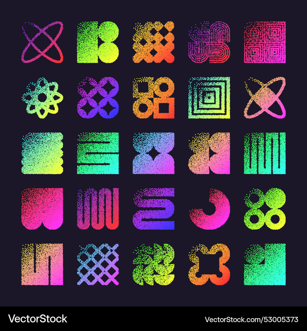 Brutalist geometric shapes dotted objects Brutalist geometric shapes dotted objects vector image