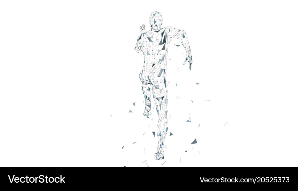 Conceptual abstract running man runner vector image
