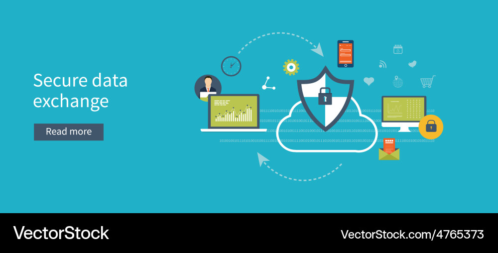 Data Security Concepts Vector Image