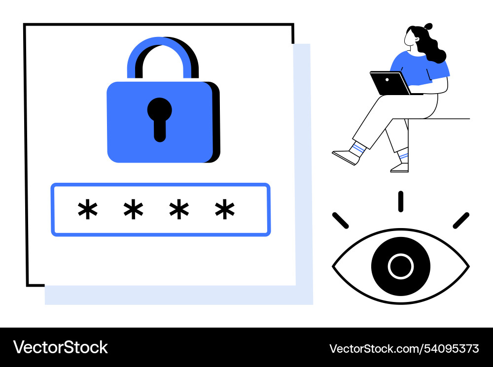 Digital security concept with lock icon password Vector Image