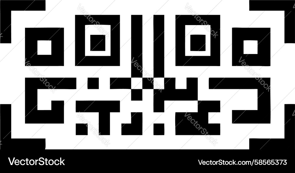 Geometric QR Code Abstract Icon Vector Image