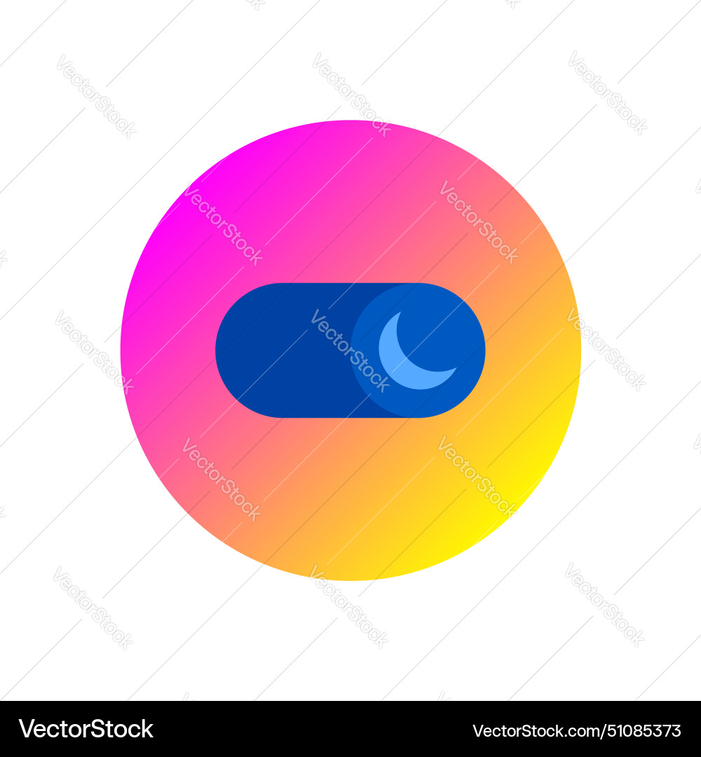 Gradient web night mode switch ui flat icon design vector image