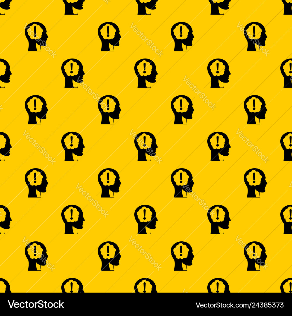 Head with exclamation mark inside pattern vector image