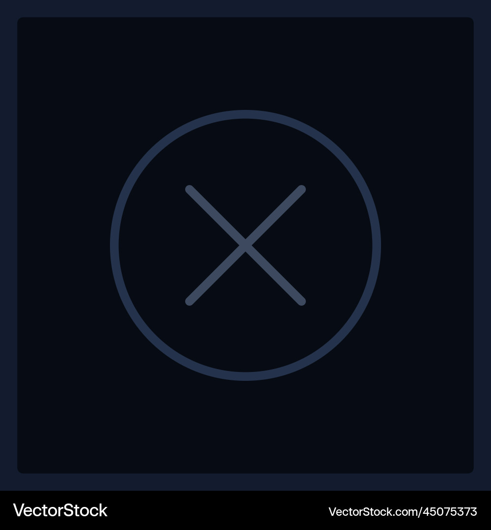 Inactive cancel button ui element template Vector Image