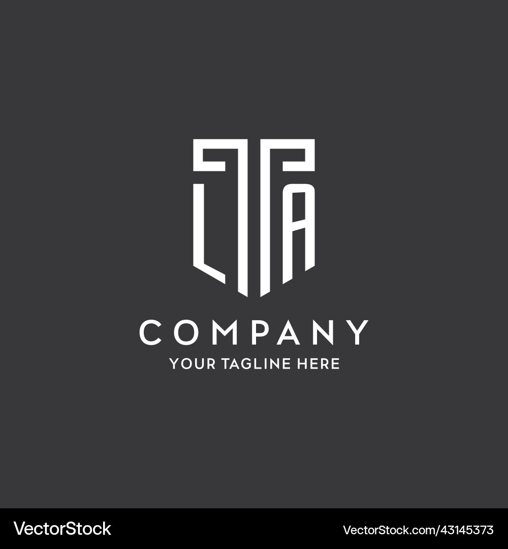 La monogram initial name with shield shape icon La monogram initial name with shield shape icon Vector Image