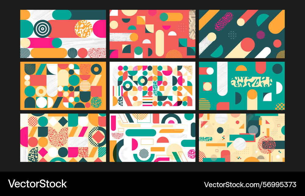 Minimal vibrant wave gradient background set Vector Image