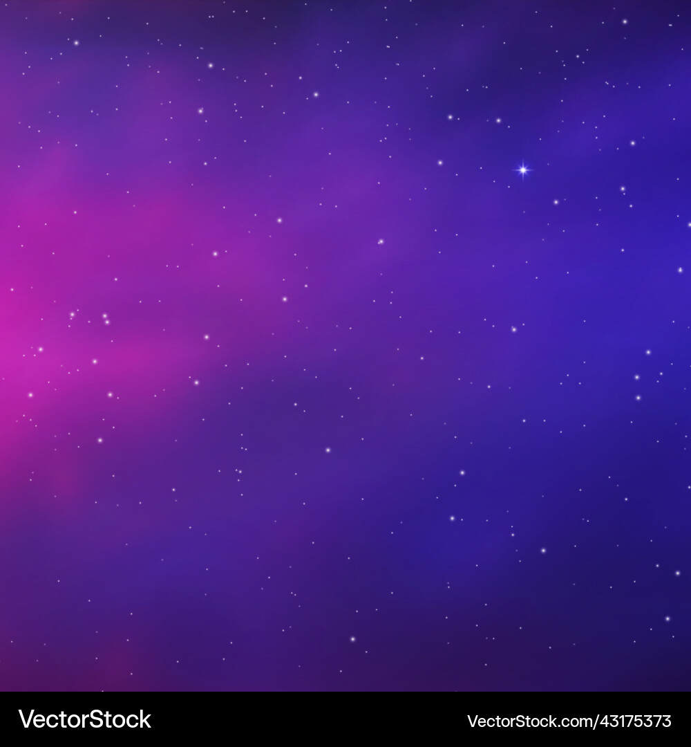 Night blue starry sky purple galaxy background Vector Image