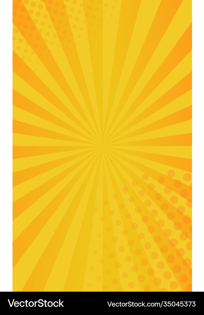 Orange comic zoom with lines and glow Vector Image