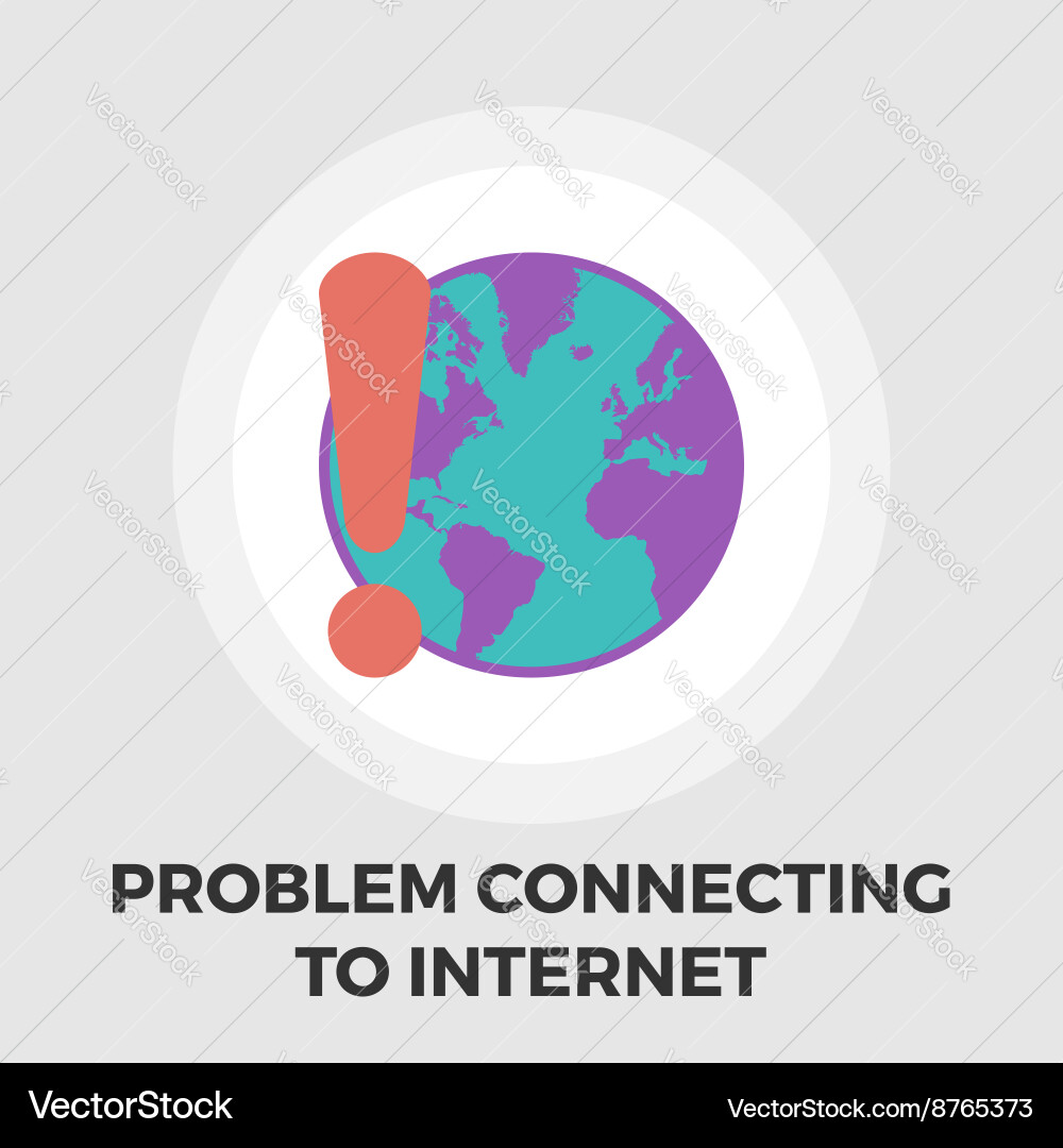 Problem connecting to the internet icon flat Vector Image