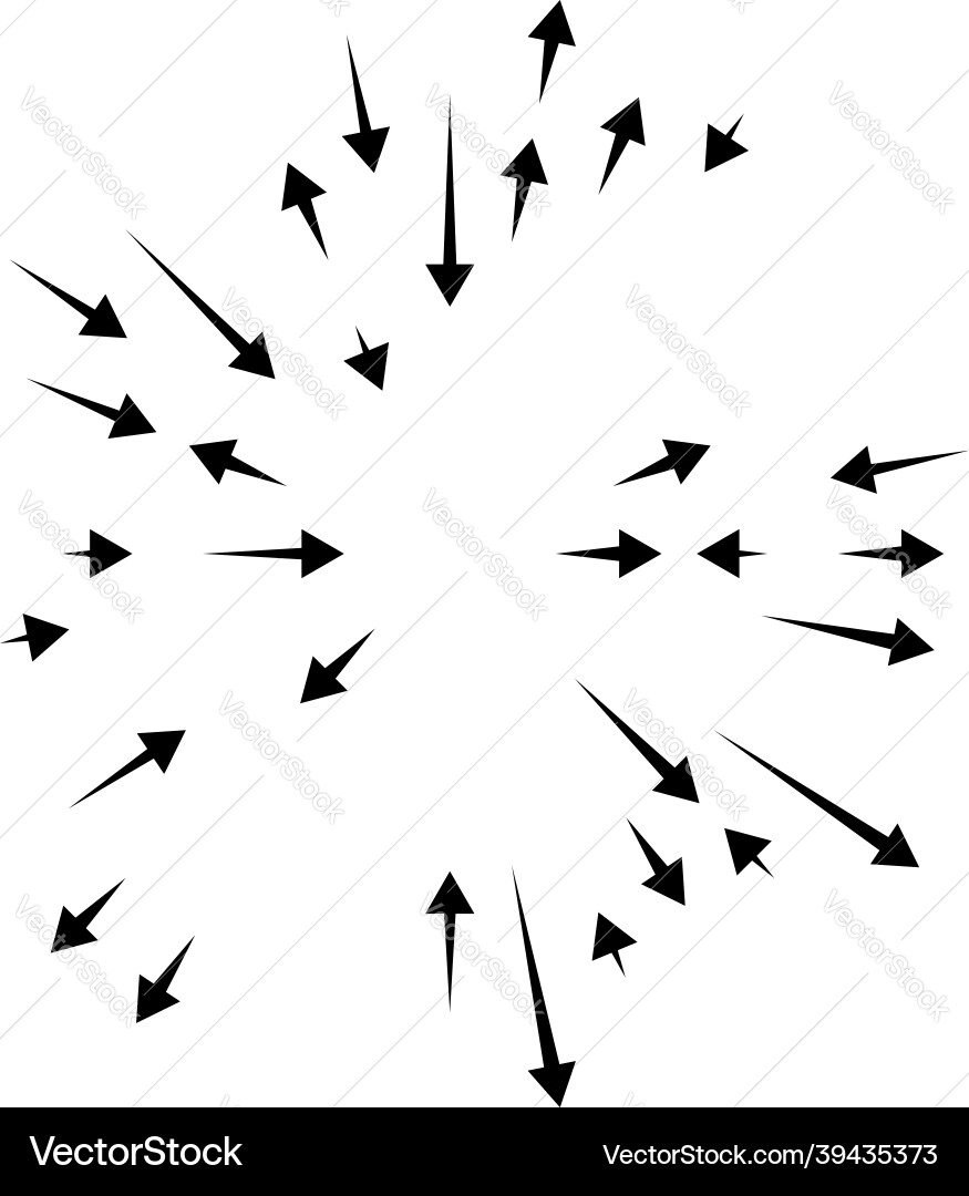 Radial radiating arrows pointers in opposite Vector Image