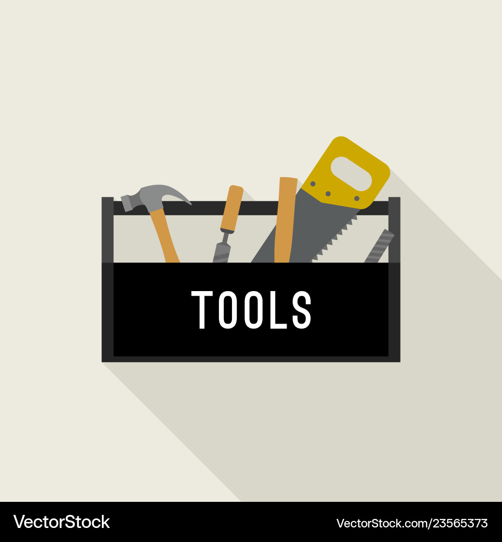 Tools Toolbox Icon - Flat Style vector image