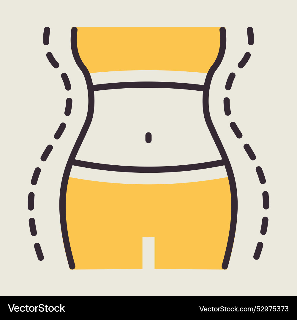Womans body care weight losing icon Royalty Free Vector