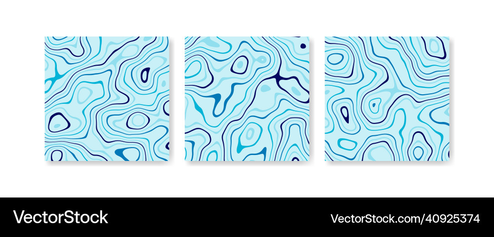 Abstract distorted colorful stripes background set Vector Image
