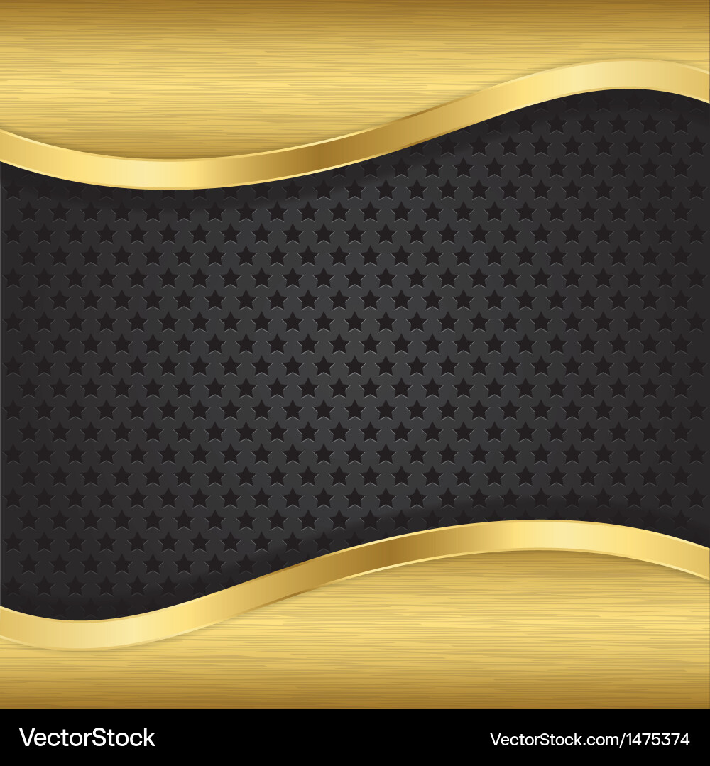 Abstract golden background with metallic grill Vector Image
