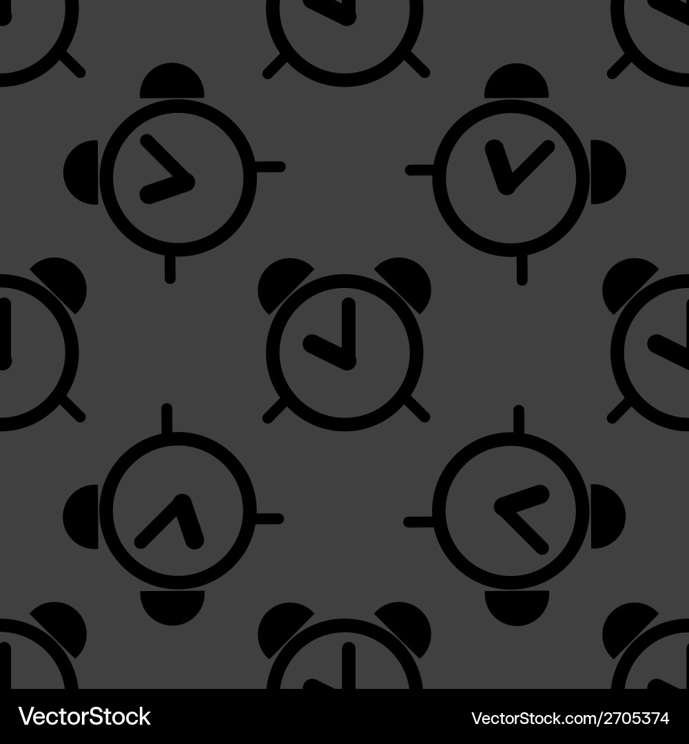 Alarm clock web icon flat design seamless pattern Vector Image