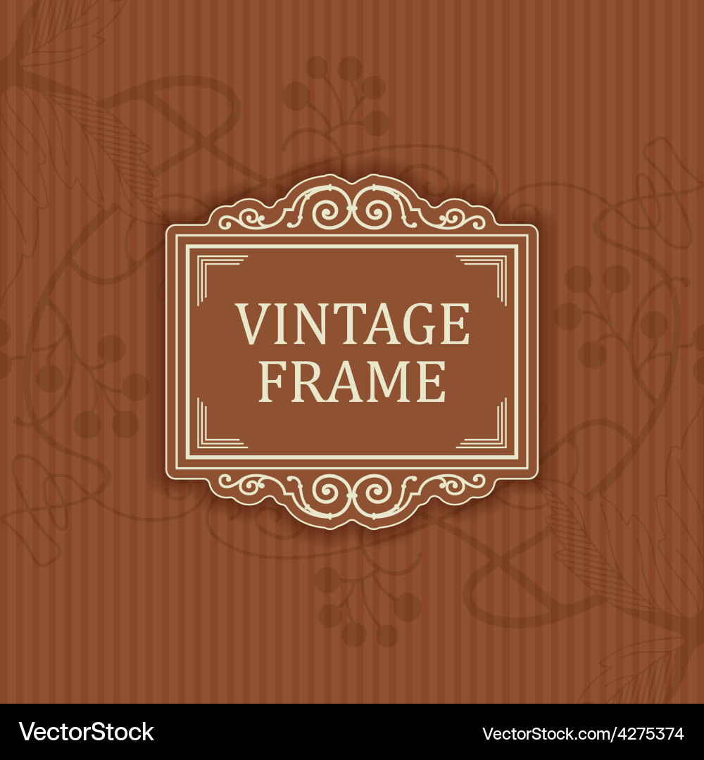 Background with a pattern vintage style frame Vector Image