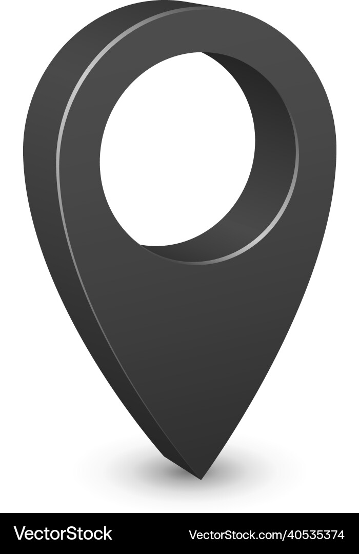 Black geo tag realistic 3d map pointer Black geo tag realistic 3d map pointer vector image