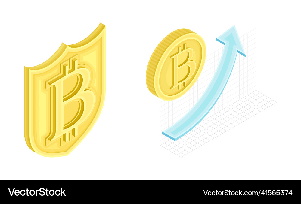 Blockchain technology with graph or chart showing vector image