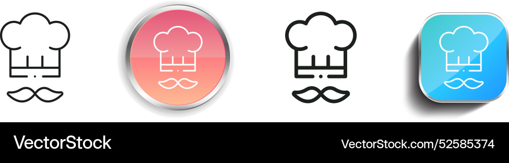 Chef icon thin linear regular and button style vector image