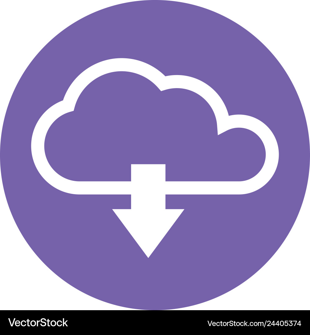 Cloud computing server with arrow download Vector Image
