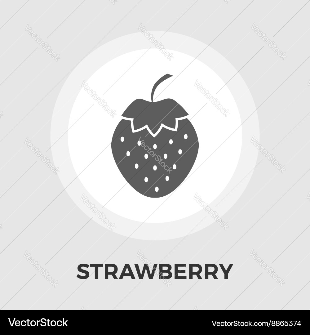 Erdbeer Flache Icon Vektorbild
