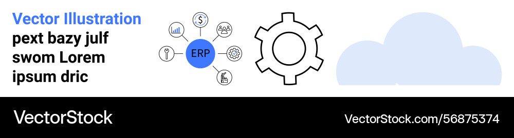 Erp system workflow with module integration Erp system workflow with module integration vector image