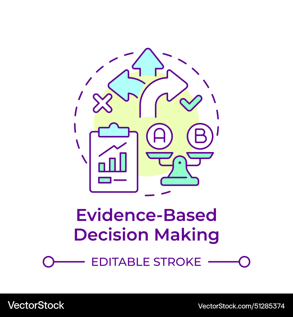 Evidence-based decision making multi color Evidence-based decision making multi color vector image