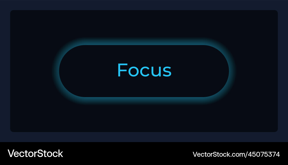 Focused button state ui element template Vector Image