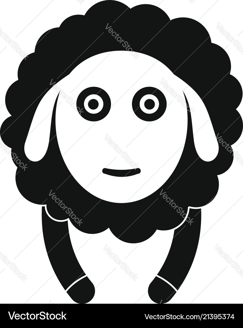 Front face sheep icon simple style Royalty Free Vector Image