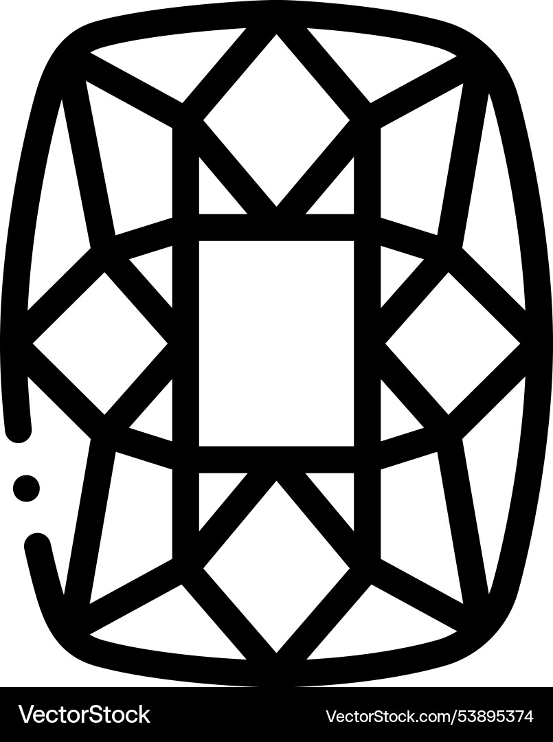 Gem icon thin linear style design isolated vector image
