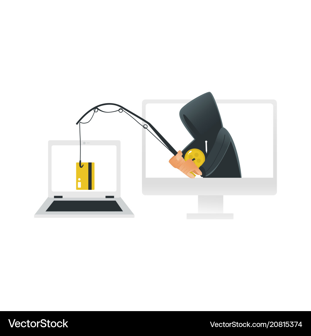 Hacker Stealing Data from Laptop Vector Image