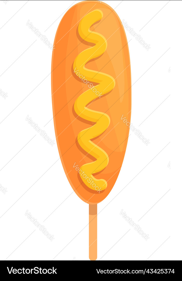 Korea Corn Dog Ikone Cartoon Food Stick Korea Corn Dog Ikone Cartoon Food Stick vektorbild