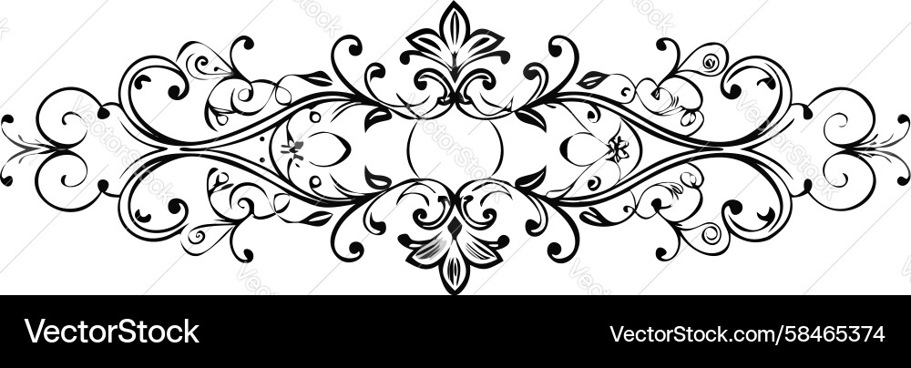 Ornate Scroll Frame Element Vector Image