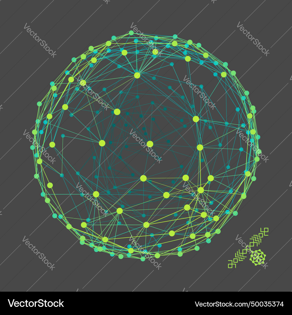 Sphere with connected lines and dots networks Sphere with connected lines and dots networks Vector Image