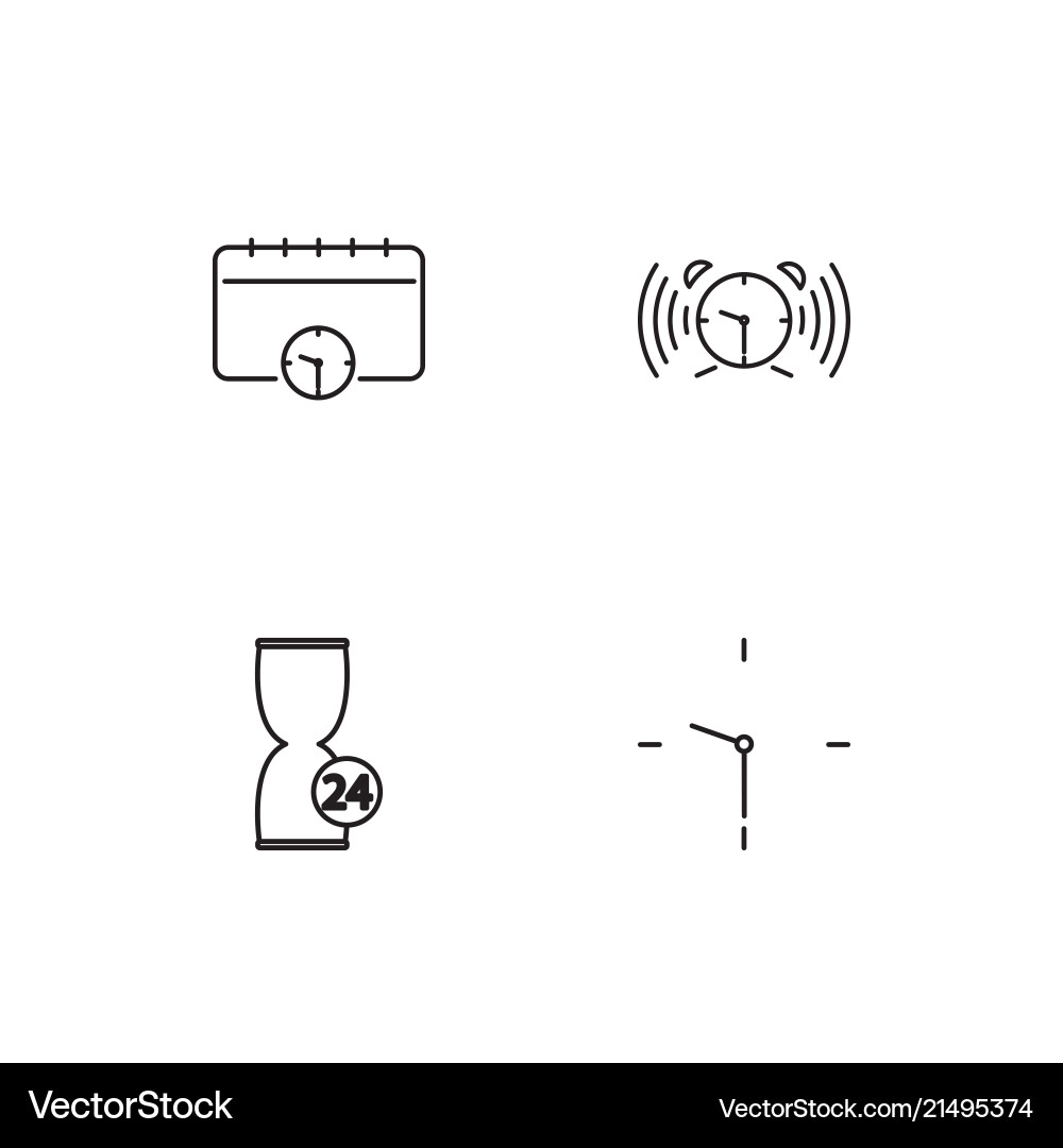 Time linear icons set simple outline Vector Image