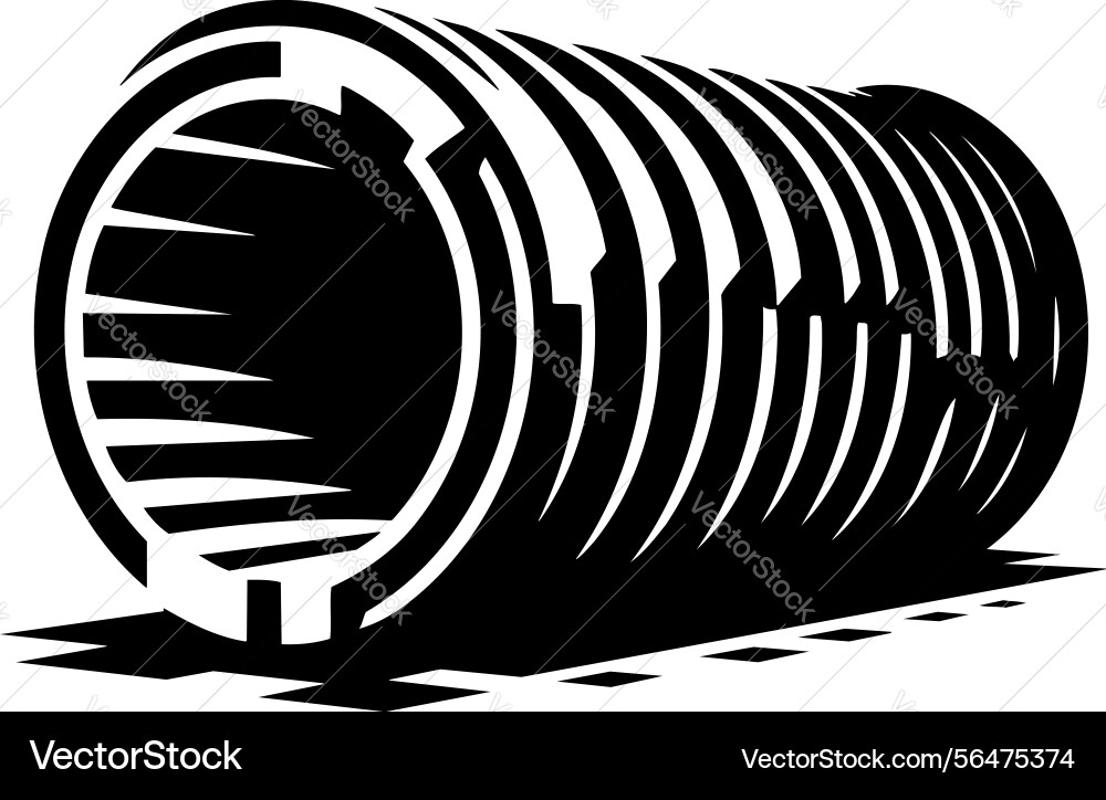 X-default culvert pipe end silhouette with subtle Vector Image