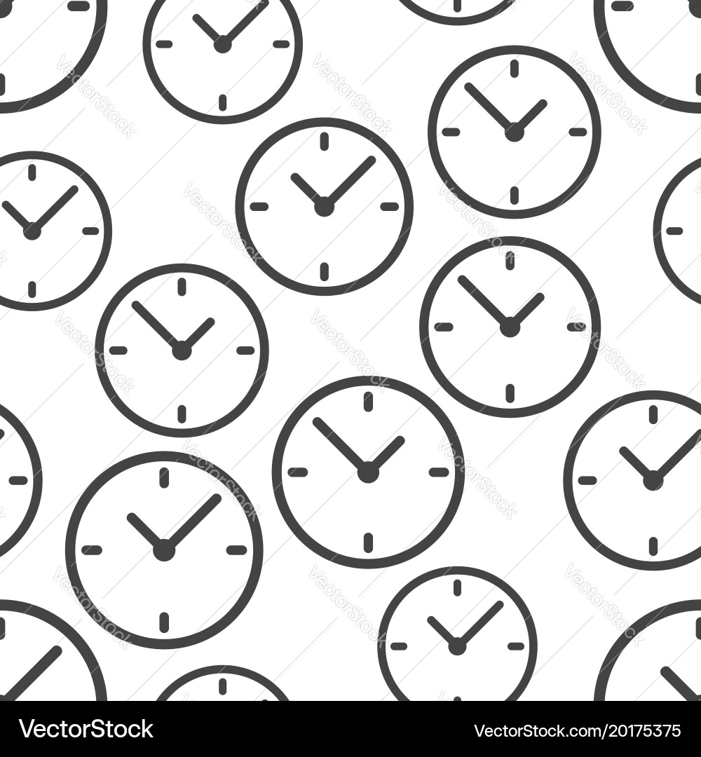 Alarm clock seamless pattern background icon vector image