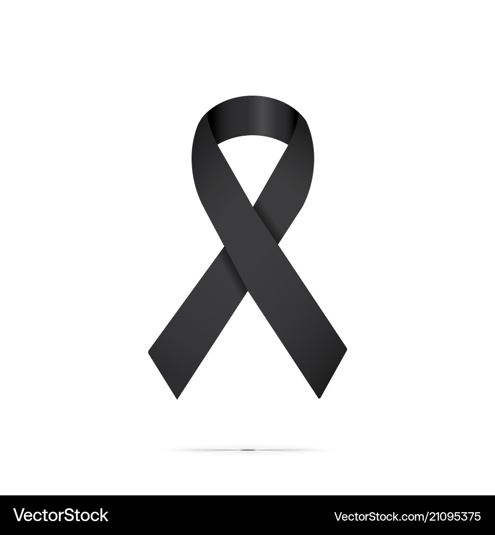 Black Ribbon - Mourning & Melanoma Awareness vector image