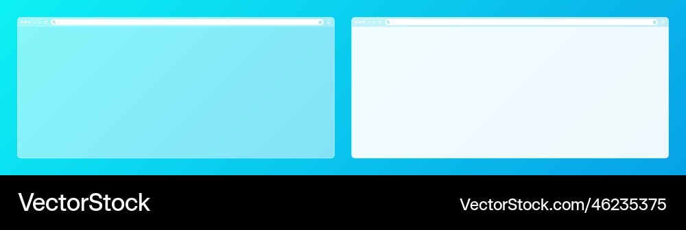 Blank transparent web browser window with toolbar Blank transparent web browser window with toolbar vector image