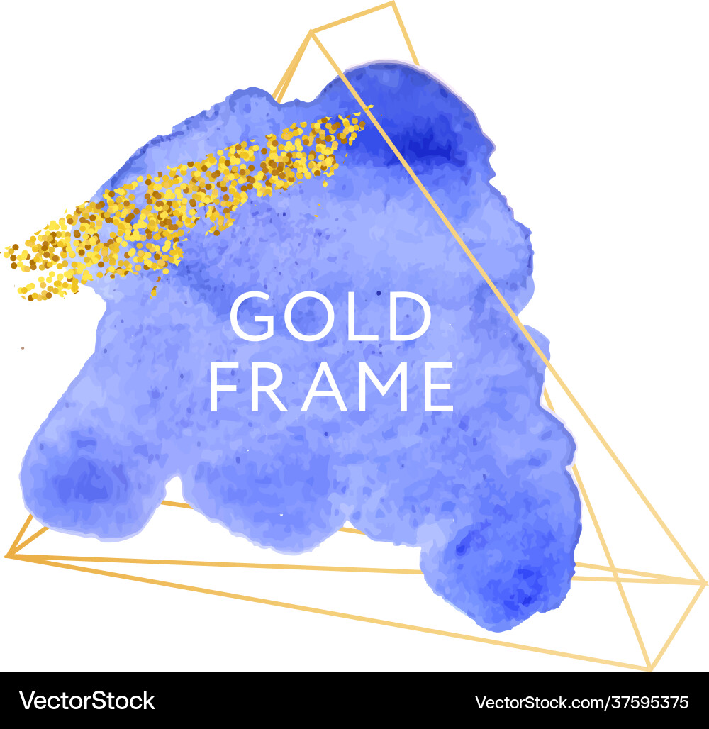 Blue abstract stylish watercolor background gold Blue abstract stylish watercolor background gold vector image