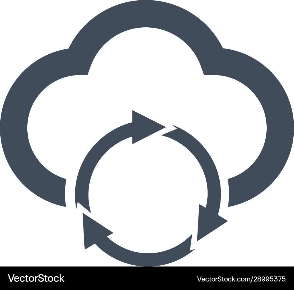 Cloud data sync refresh icon for apps Vector Image