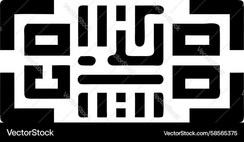 Complex Geometric QR Code Pattern Vector Image