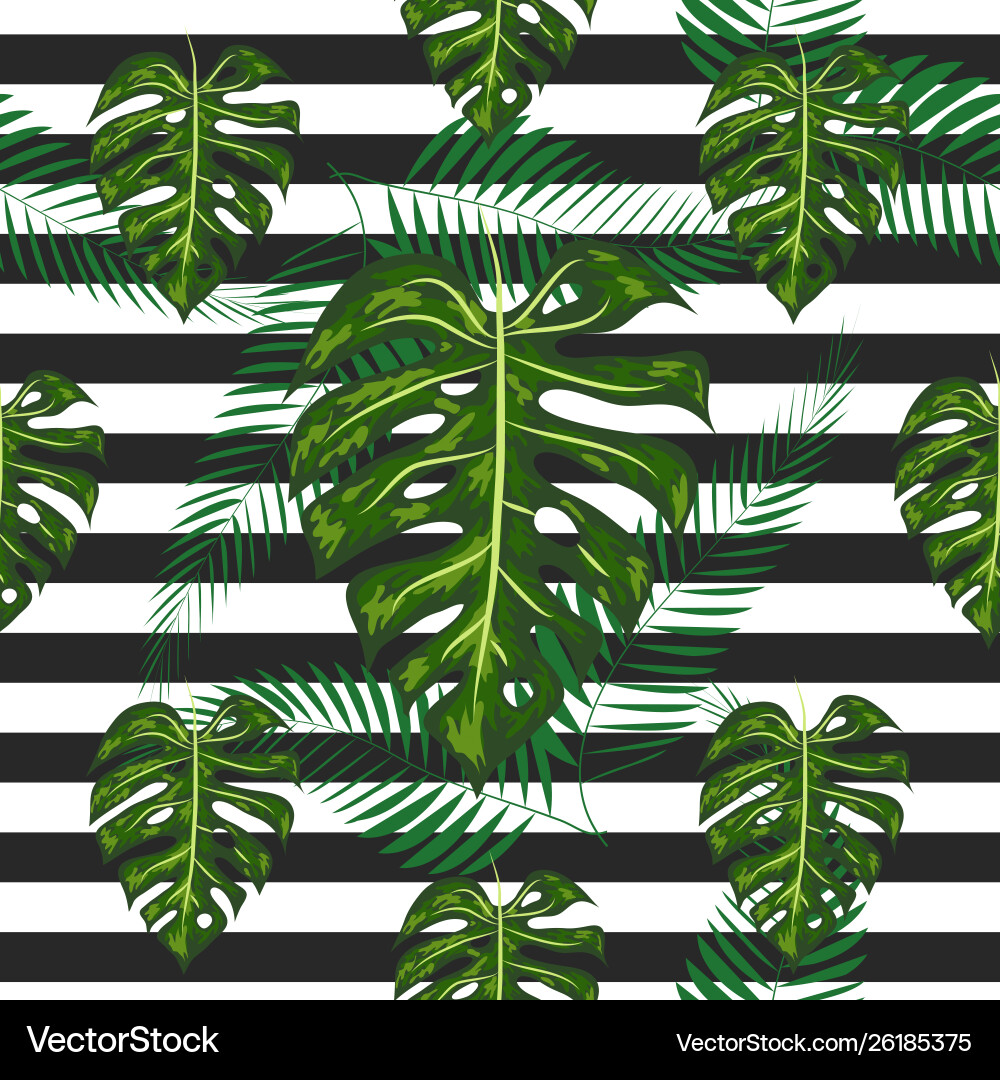 Exotic summer print seamless stripe pattern Vector Image