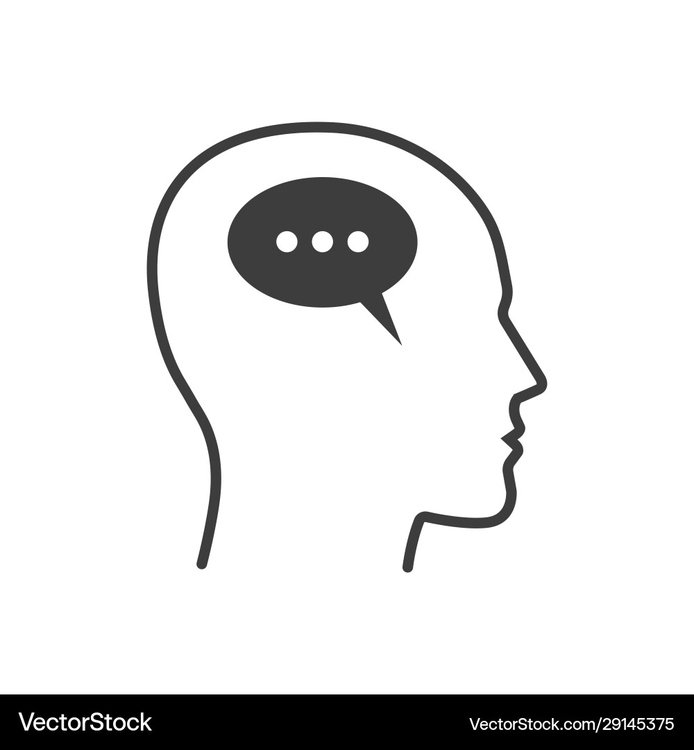 Head with dialgue cloud inside Vector Image