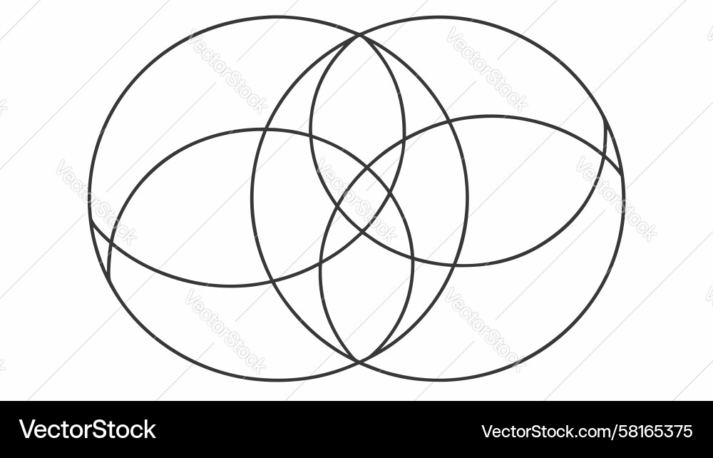 Intersecting Circles - Abstract Geometry Vector Image