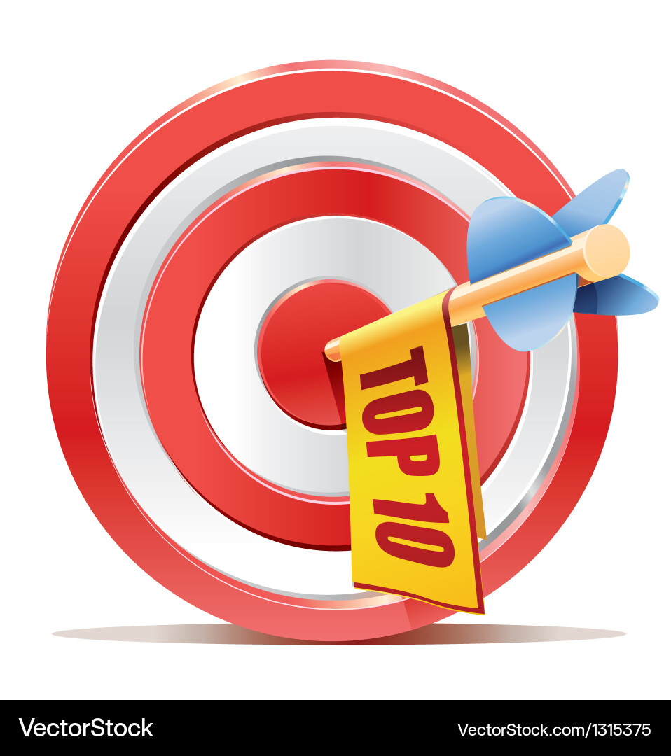 Red Dart Target with Banner Vector Image