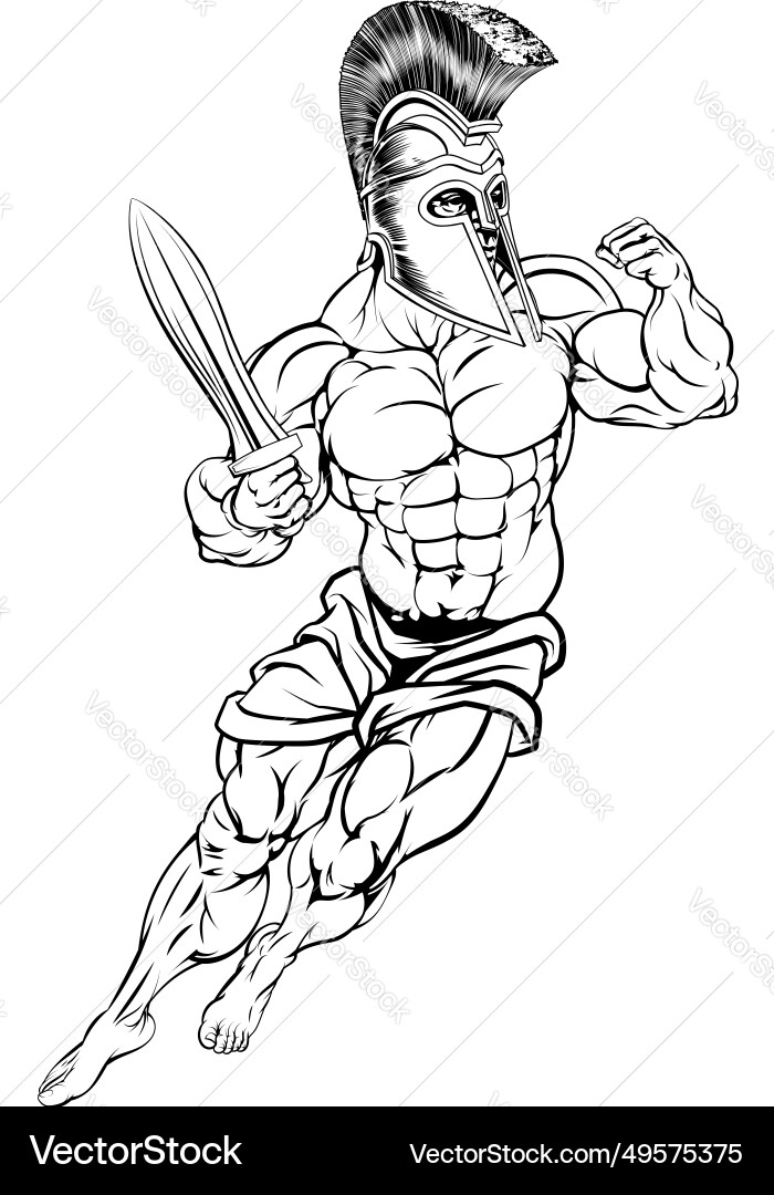 Roman Warrior Illustration Vector Image