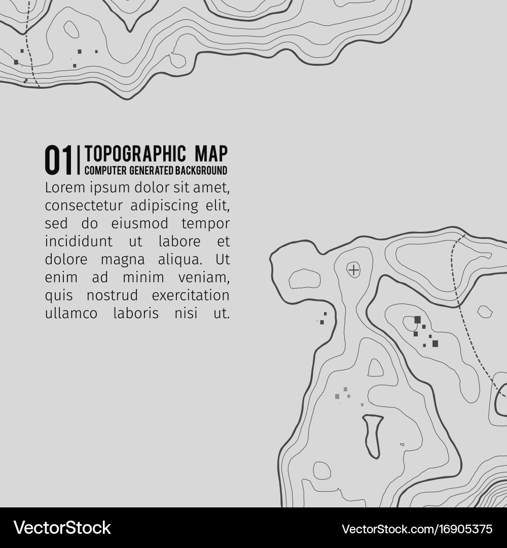 Topographic map background with space for copy Vector Image
