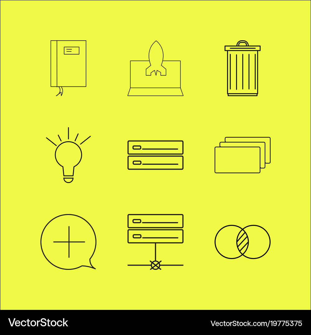 Web linear icon set simple outline icons Vector Image